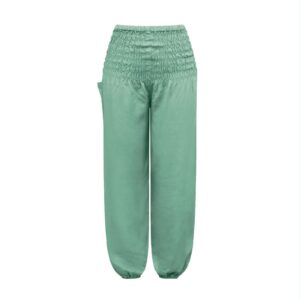 Dreamlascar Women's Smock Thai Pants Sporty Gym Athletic Jogger Pants Solid Soft Loose Yoga Pants Casual Lounge Trousers Mint Green