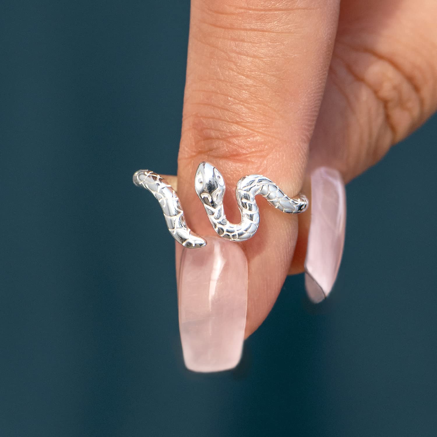 Story Jewellery Sterling Silver Snake Promise Rings for Women, Dainty Serpent Wrap Rings for Women, Jewelry Gifts for Her, Birthday Christmas Valentines Gifts Rings for Women (US Size 05)