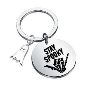 tgbje halloween party gift stay spooky keychain halloween ghost gift halloween horror gift trick or treat gift (stay spooky kc)