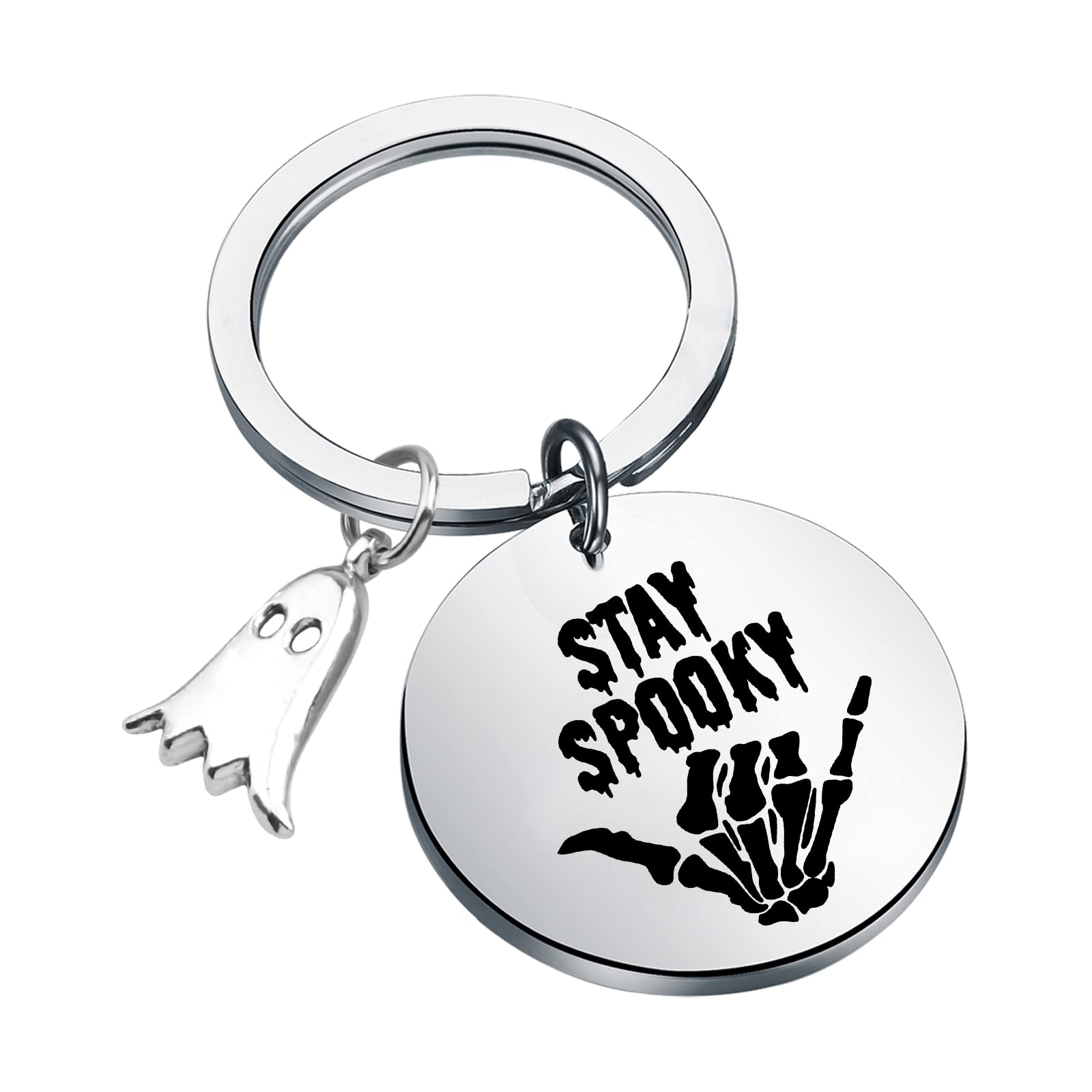 TGBJE Halloween Party Gift Stay Spooky Keychain Halloween Ghost Gift Halloween Horror Gift Trick or Treat Gift (stay spooky kc)