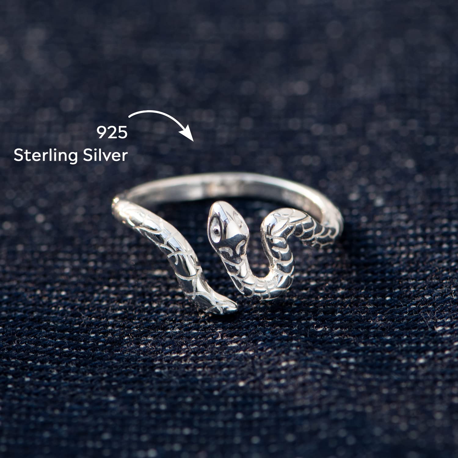 Story Jewellery Sterling Silver Snake Promise Rings for Women, Dainty Serpent Wrap Rings for Women, Jewelry Gifts for Her, Birthday Christmas Valentines Gifts Rings for Women (US Size 05)