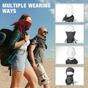 Kenning 8 Pcs Military Shemagh Tactical Desert Scarf Arab Head Scarf for Men Women Keffiyeh Arab Wrap with Tassels for Neck Head Face, 40 x 40 Inches