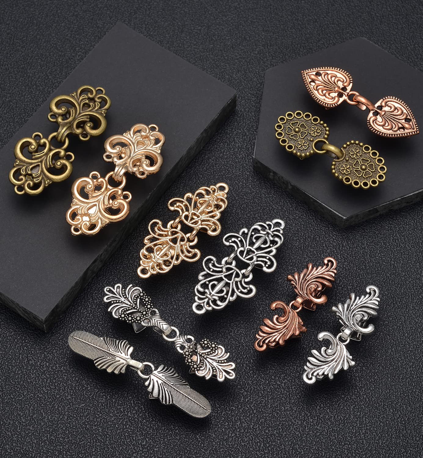 Fxiqini 10Pcs Vintage Cardigan Sweater Clips Shawl Collar Shirts Dress Brooch Clips for Women Swirl Clip Cape Cloak Clips Scarf Clip