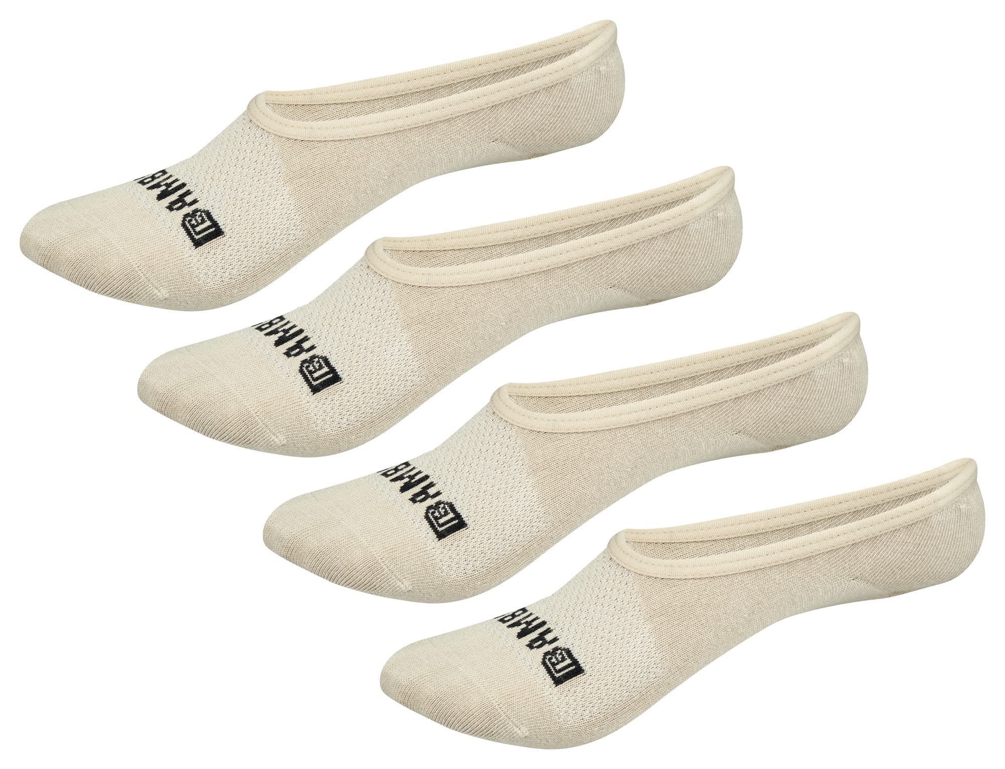 Bamboo Sports Low Cut Mens No Show Bamboo Rayon Socks - Breathable, Moisture Wicking, Odor Eliminating Nude No Show Socks Men Size 13-15, 4 Pair