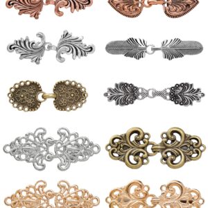 Fxiqini 10Pcs Vintage Cardigan Sweater Clips Shawl Collar Shirts Dress Brooch Clips for Women Swirl Clip Cape Cloak Clips Scarf Clip