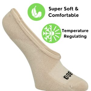 Bamboo Sports Low Cut Mens No Show Bamboo Rayon Socks - Breathable, Moisture Wicking, Odor Eliminating Nude No Show Socks Men Size 13-15, 4 Pair