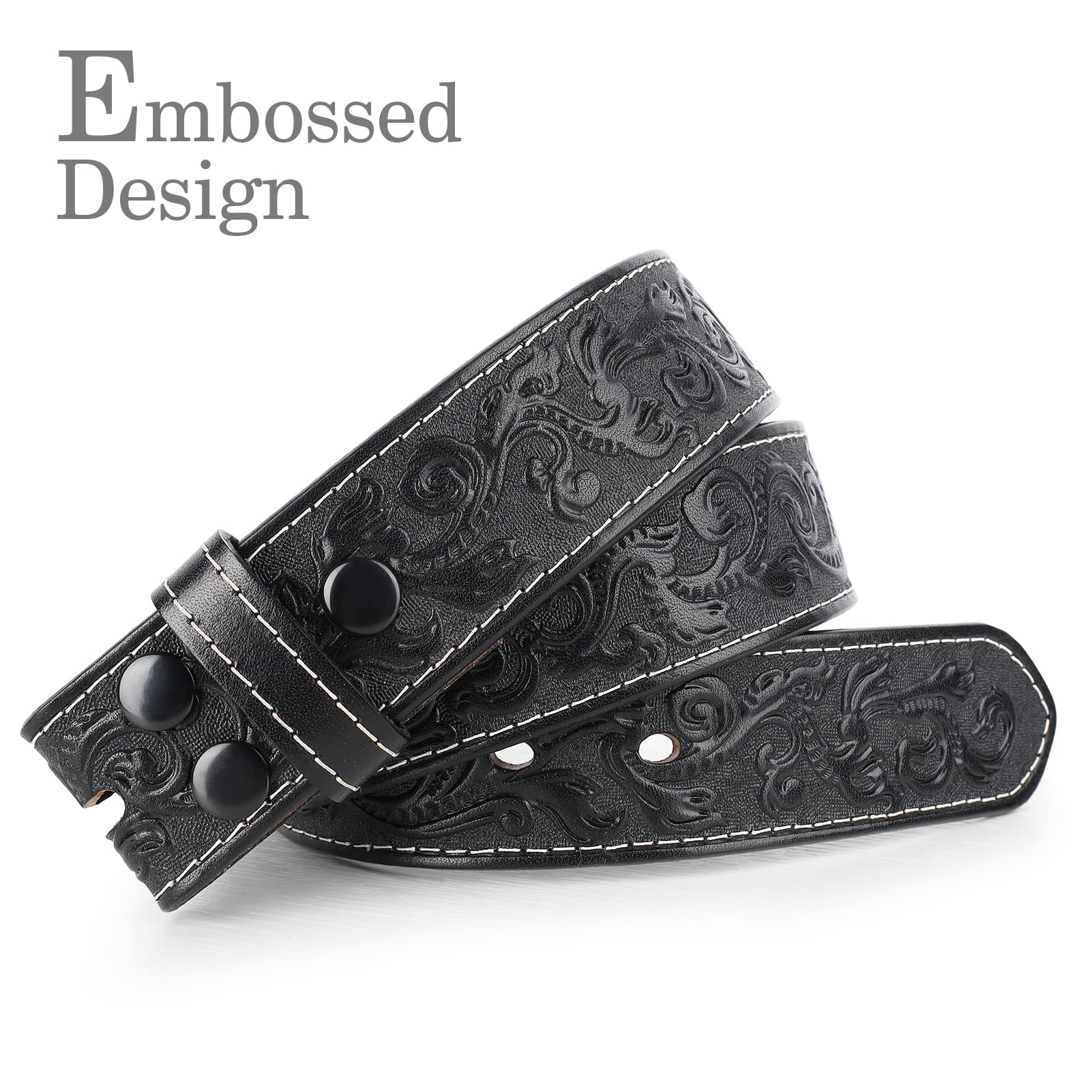 NPET Full Grain Western Engraved Tooled Men Leather Belt 36” waist