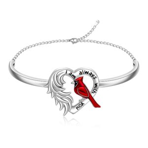 Iringnier Cardinal Bracelet for Women Heart Angel Wing When a Cardinal Appears Your Loved One Is Near Inspirational Memory Memorial Bracelet for Loss Of Loved One Gifts