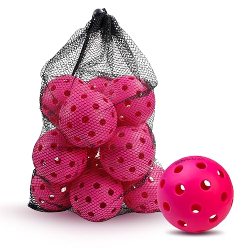 MYKUJA 12Pack Outdoor Pickleballs|Pink Pickleballs Balls USAPA Approved |Pickleballs Outdoor Balls|Pink Pickle Ball Outside|Pickleball Balls for Outdoor Play