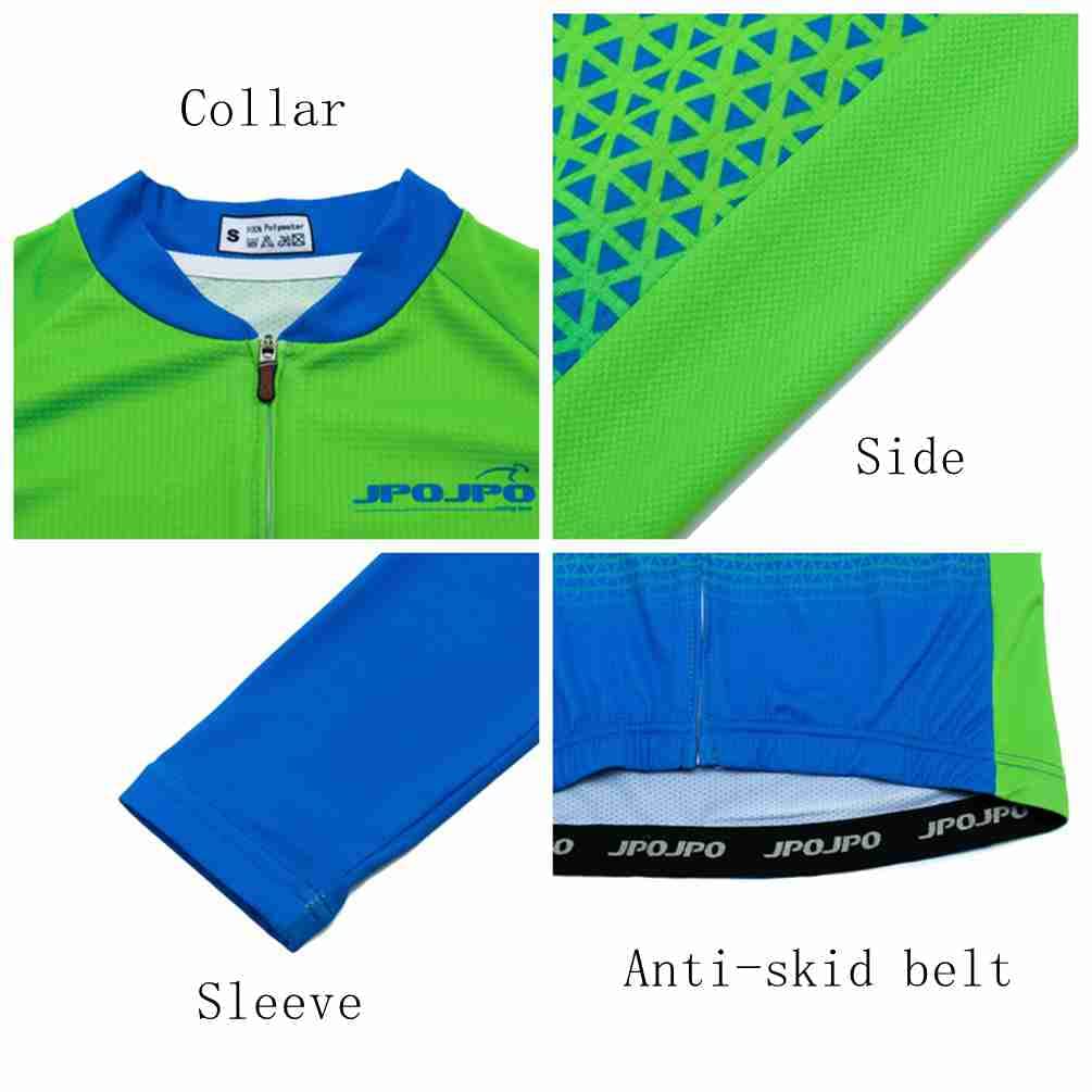 YOUALSO Bike Jersey Women Long Sleeve Cycling Shirt With Pockets Green Dots M