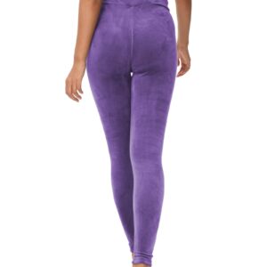 COZZYON Women Velour Leggings, High Waist Soft Leggings Warm Winter Velour Yoga Pants(Purple,L)