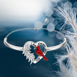 Iringnier Cardinal Bracelet for Women Heart Angel Wing When a Cardinal Appears Your Loved One Is Near Inspirational Memory Memorial Bracelet for Loss Of Loved One Gifts