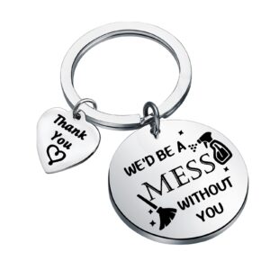 Lywjyb Birdgot Custodian Keychain Thank You Gift Appreciation Jewelry for Cleaning Lady (WE'D BE ky)