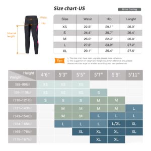 DIFOS Women's Cycling Pants with Padded Thermal Fleece Bike Tight for Winter Bicycle Trousers Pink