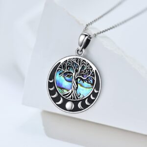 ONEFINITY Tree of Life Necklace 925 Sterling Silver Moon Phase Tree of Life Pendant Necklace for Women Family Tree Christmas Jewelry Gifts