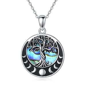 onefinity tree of life necklace 925 sterling silver moon phase tree of life pendant necklace for women family tree christmas jewelry gifts