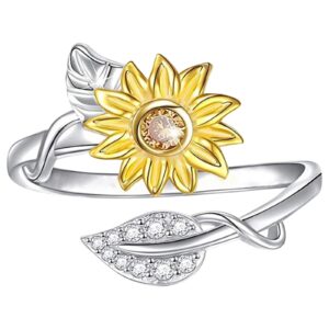 ring stuff gift fingertip ring spinning ring my sunshine ring sunflower rings (yellow, one size)