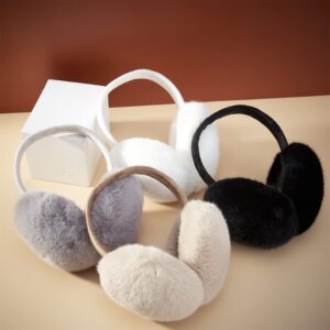 Lenwuynyo Earmuffs Cute Dense Faux rabbit Fur Creative Warm Ear Warmer Furry Winter Outdoor EarMuffs Foldable Ear Warmer Unique Gifts