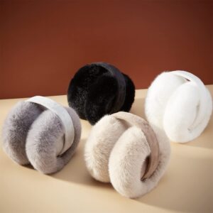 Lenwuynyo Earmuffs Cute Dense Faux rabbit Fur Creative Warm Ear Warmer Furry Winter Outdoor EarMuffs Foldable Ear Warmer Unique Gifts