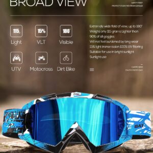 BATFOX Ski Goggles for Men Women Snowboard Goggles Snow Goggles for Men Snowboarding Youth UV400 OTG Dust-proof Anti-Slip Strap (REVO Tint)