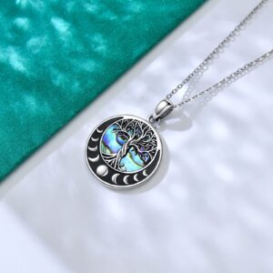 ONEFINITY Tree of Life Necklace 925 Sterling Silver Moon Phase Tree of Life Pendant Necklace for Women Family Tree Christmas Jewelry Gifts