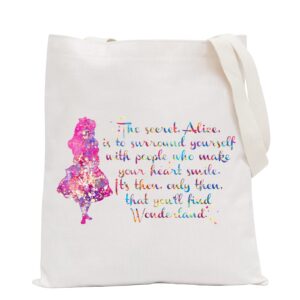 pofull alice gift fairy tales gift alice lover gift for friends alice merchandise gift for fans (the secret, alice tote bag)