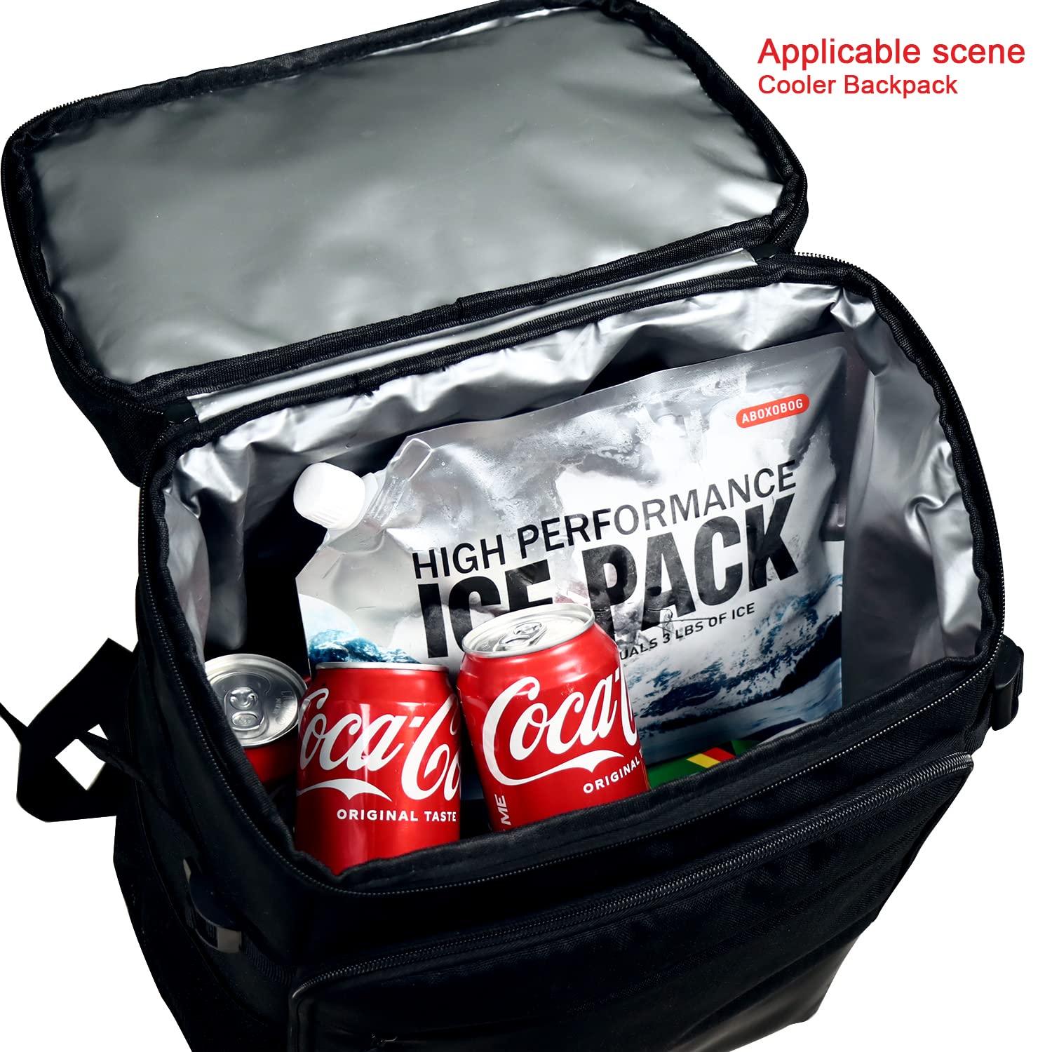 40 Cans Backpack Cooler Leakproof Lightweight Insulated with 3 Ice Pack for Coolers Long Lasting for Lunch Picnic Fishing Hiking Camping Park Beach