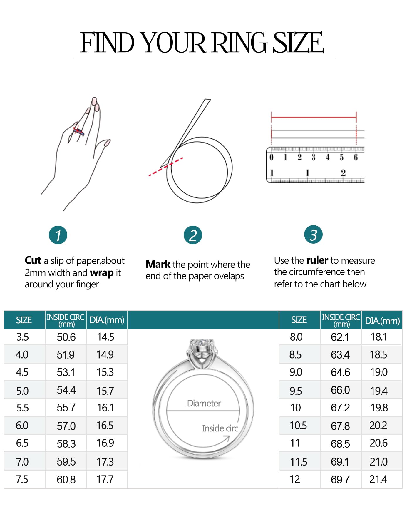 IMOLOVE Moissanite Oval Engagement Rings for Women 1.5CT Oval Ring Sterling Silver 18K White Gold Plated Solitaire Engagement Ring Promise Ring Wedding Ring for Her-70