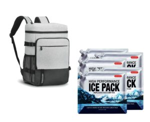 40 cans backpack cooler leakproof lightweight insulated with 5 ice pack for coolers long lasting for lunch picnic fishing hiking camping park beach