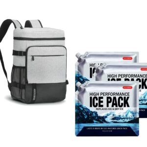 40 Cans Backpack Cooler Leakproof Lightweight Insulated with 3 Ice Pack for Coolers Long Lasting for Lunch Picnic Fishing Hiking Camping Park Beach