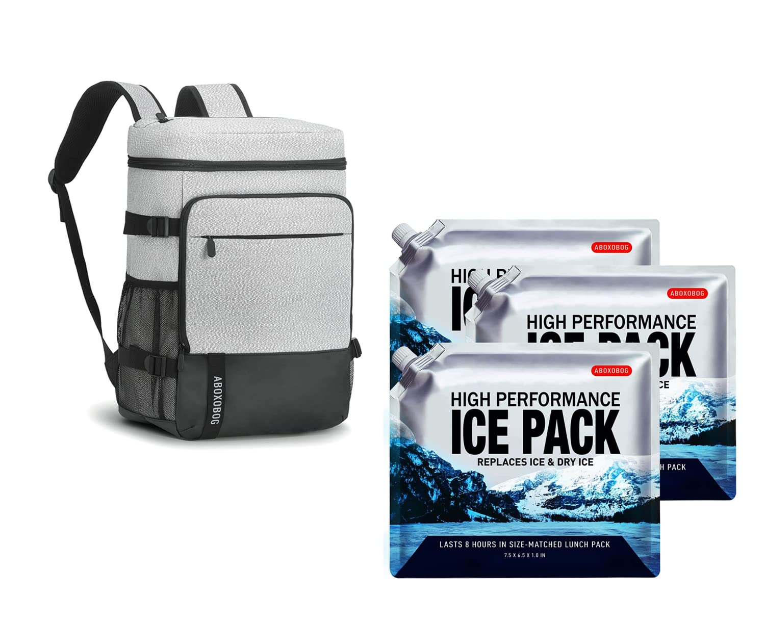 40 Cans Backpack Cooler Leakproof Lightweight Insulated with 3 Ice Pack for Coolers Long Lasting for Lunch Picnic Fishing Hiking Camping Park Beach