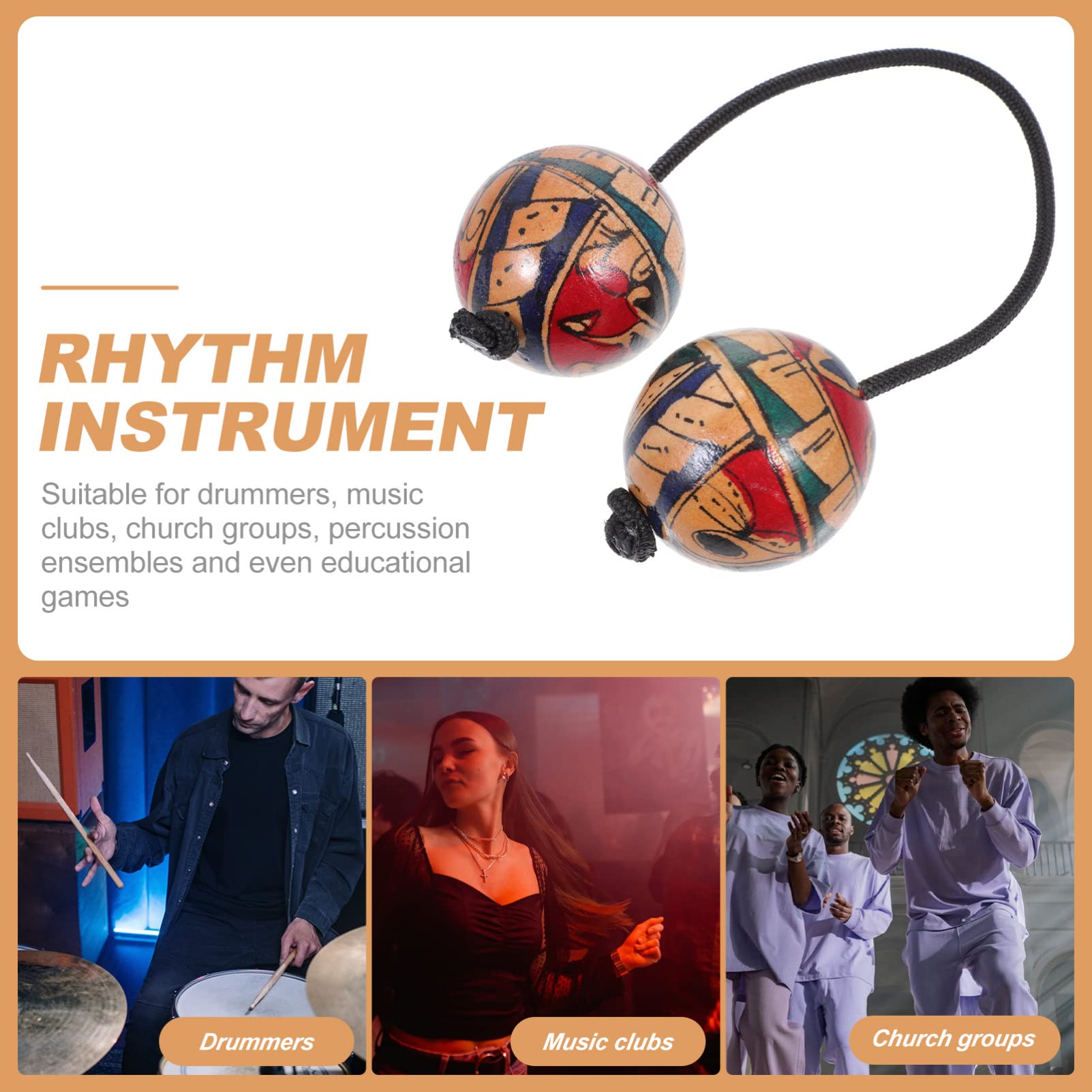 Playing Rhythmic Ball Percussion Instrument Shaker Toy Aslatua Sand Hammer Music Kashaka for Kids Live Performances