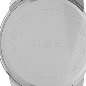 Timex Men's Easy Reader 38mm Perfect Fit Watch – Silver-Tone Case White Dial with Silver-Tone Expansion Band