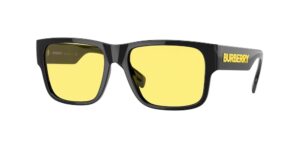 burberry knight be4358 300185 57mm black/yellow square sunglasses for men + bundle with designer iwear eyewear kit