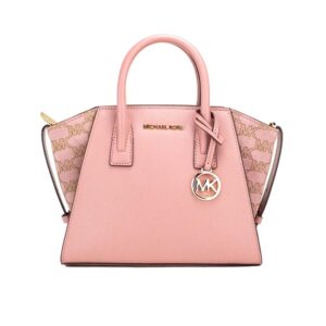 Michael Kors Avril Small Top Zip Satchel Shoulder Crossbody Bag MK Pink Rose MK