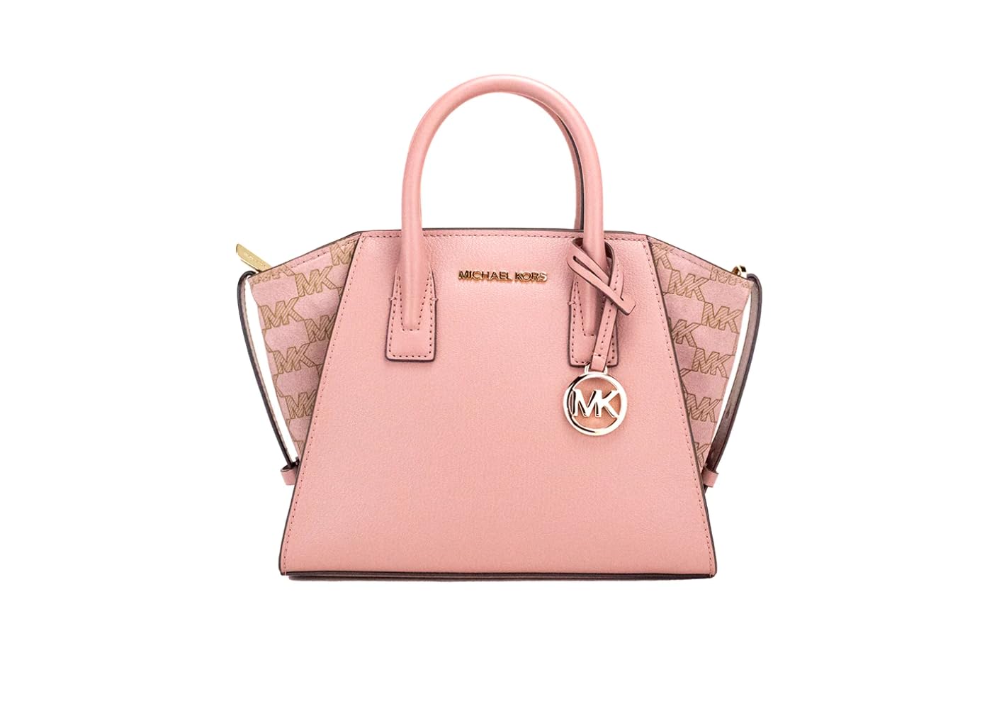 Michael Kors Avril Small Top Zip Satchel Shoulder Crossbody Bag MK Pink Rose MK