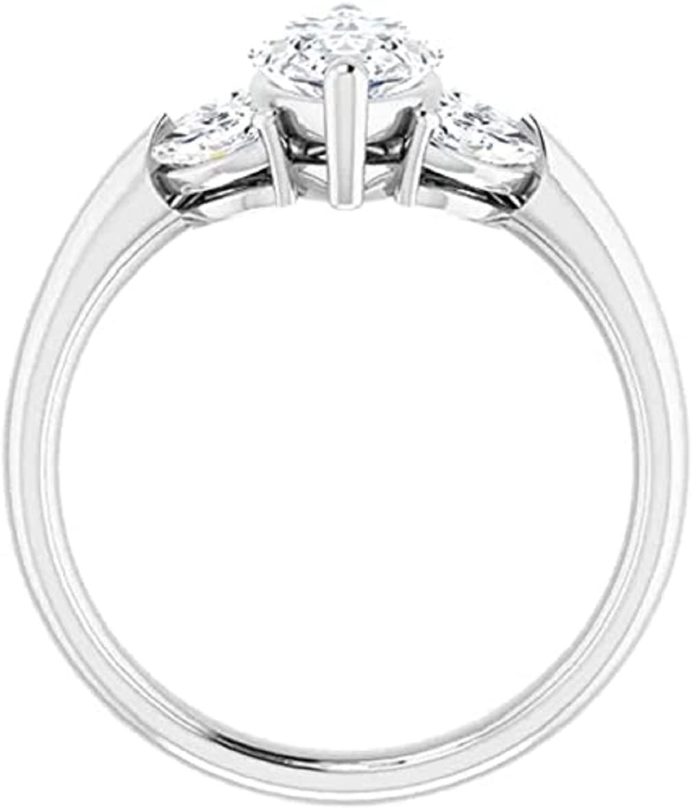 Marquise Cut 3 Carat VVS1 Clarity Moissanite Diamond 925 Sterling Silver Ring Five Stone Promise Ring, Bridal Ring, Engagement Ring Wedding Ring Party Jewelry (8)