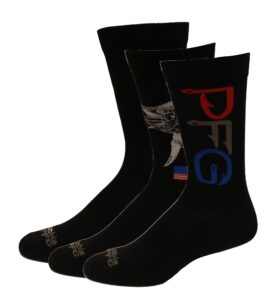 columbia men's pfg billfish crew socks 3 pair, black, one size