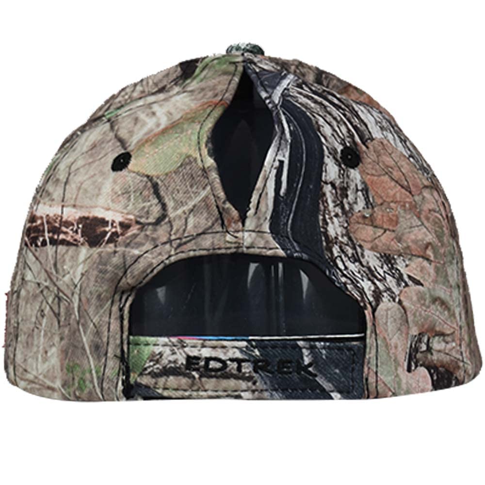 EDTREK Womens Performance Cap Hat with Ponytail Hole - Camo and Blaze Orange Hunting Hats (in Deep Camo)