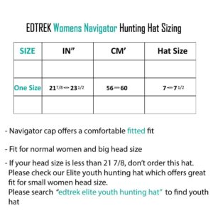 EDTREK Womens Performance Cap Hat with Ponytail Hole - Camo and Blaze Orange Hunting Hats (Blaze Orange), One Size