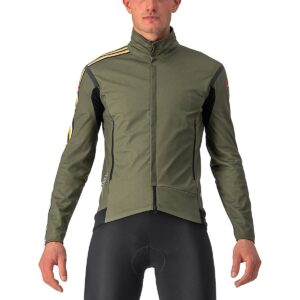 castelli unlimited perfetto ros 2 jacket - men's military green/goldenrod, s