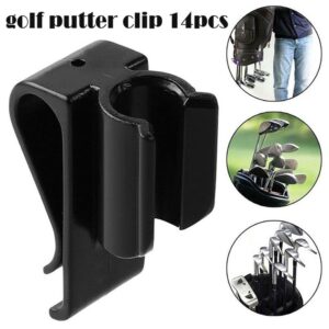 14pcs Golf Club Organizers Clip, Bag Clips On Putter Clamp Holder Organizer Durable Plastic Black Putting for Men Women Golfer