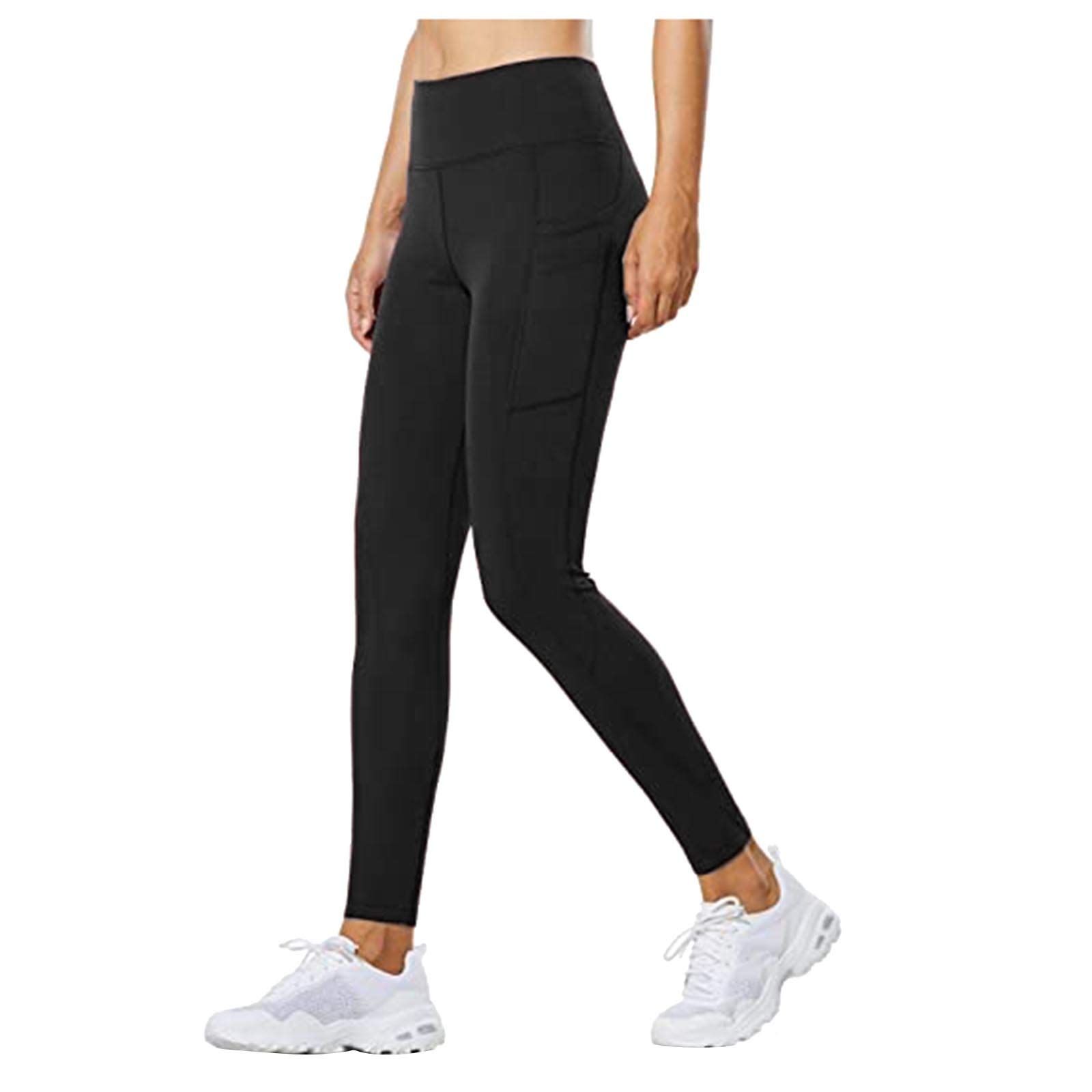 V Cross High Waisted Yoga Leggings Tummy Control 4 Way Stretch Workout Leggings Inseam 25" /28" Black