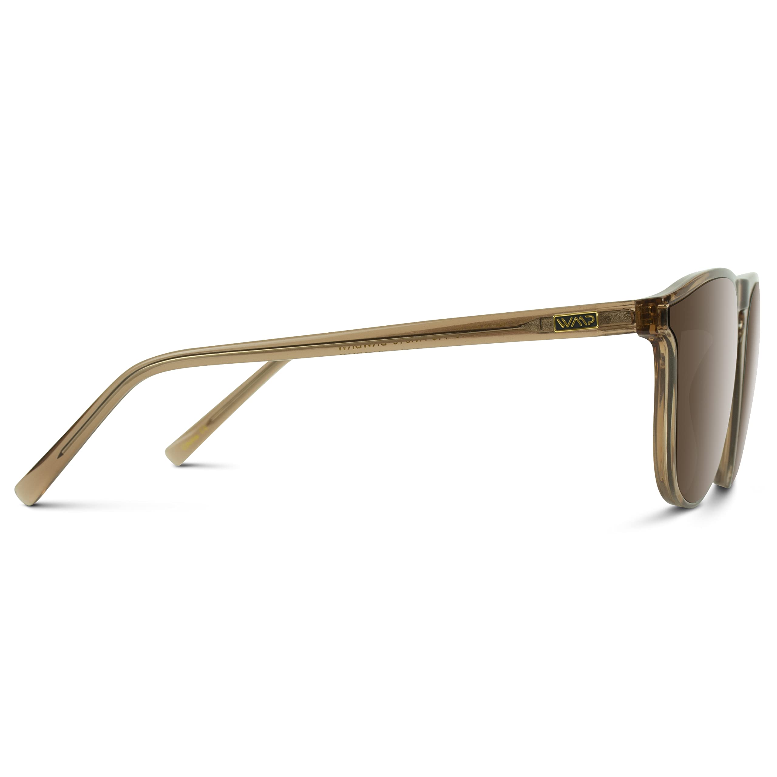 WMP Eyewear - Modern One Bridge Large Round Sunglasses (Crystal Brown Frame/Gradient Brown Lens)