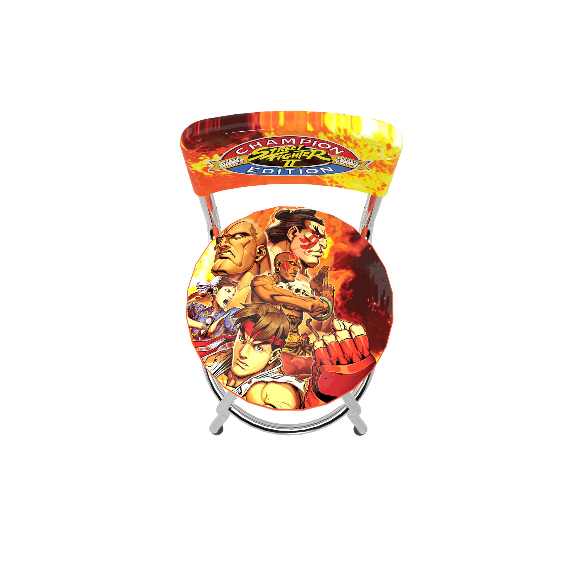 Arcade1Up Street Fighter II Champion Edition Swivel High Back Stool