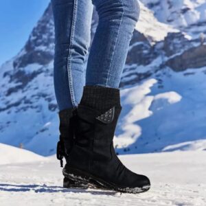 Womens Sandals, Winter Boots for Women Women's Ankle Strap Boots Sparkly Shoes Heeled Booties Tennis Volleyball Boots Comfort Shoes for Women Black