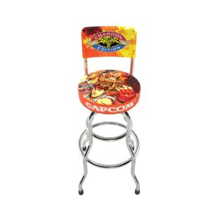 arcade1up street fighter ii champion edition swivel high back stool