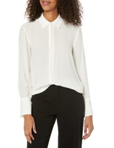 club monaco women's helek shirt, blanc de blanc, x-large