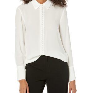 Club Monaco Women's Helek Shirt, Blanc de Blanc, X-Large