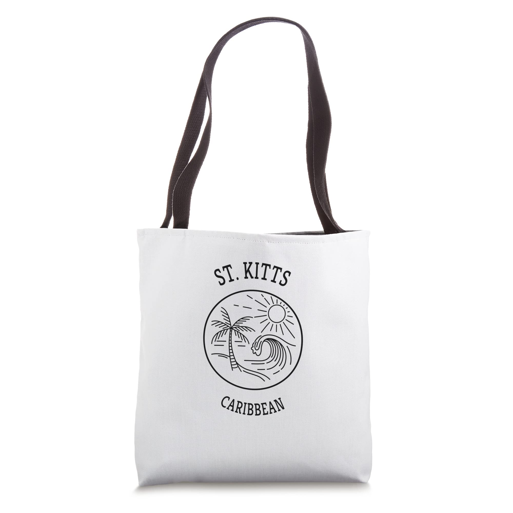 Retro Cool St. Kitts Fun Scenic Beach Wave Novelty Art Tote Bag